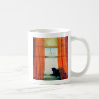 Black Cat at the Window Coffee Mug