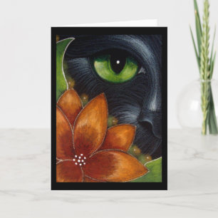 BLACK CAT AUTUMN FLOWER CUSTOMIZE Card