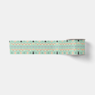 Black Cat Autumn Halloween Satin Ribbon
