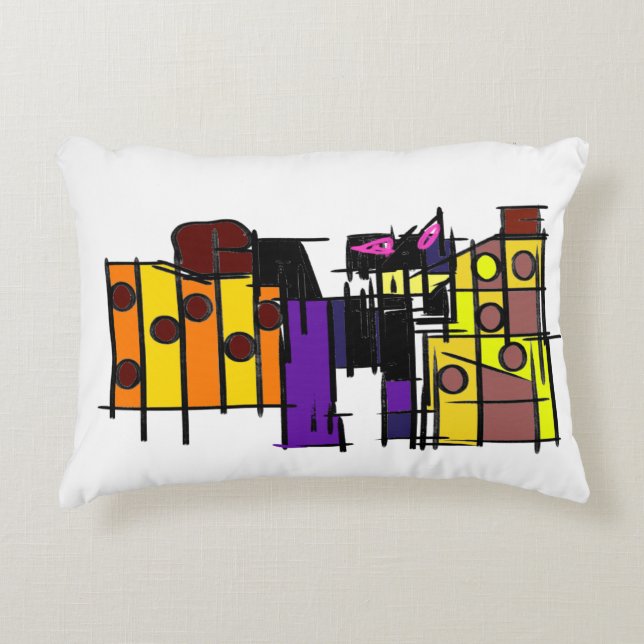 Black cat Autumn now Decorative Cushion (Front)