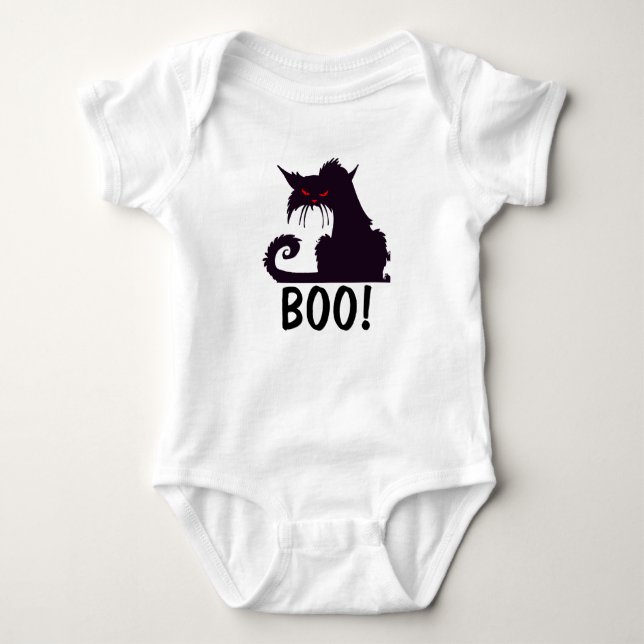 Black Cat Baby Bodysuit (Front)