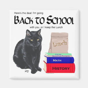 Black Cat Back to School Magnet