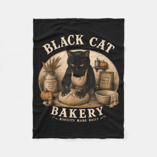 Black Cat Bakery Biscuits Made Daily Baking Cat Fleece Blanket