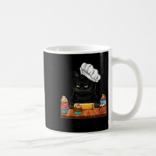 Black Cat Baking Because Murder Is Wrong Cat Lover Coffee Mug