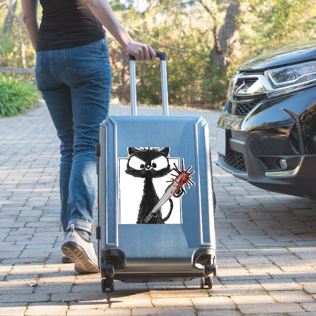 Black Cat Baseball Horror Halloween (Suitcase Insitu)