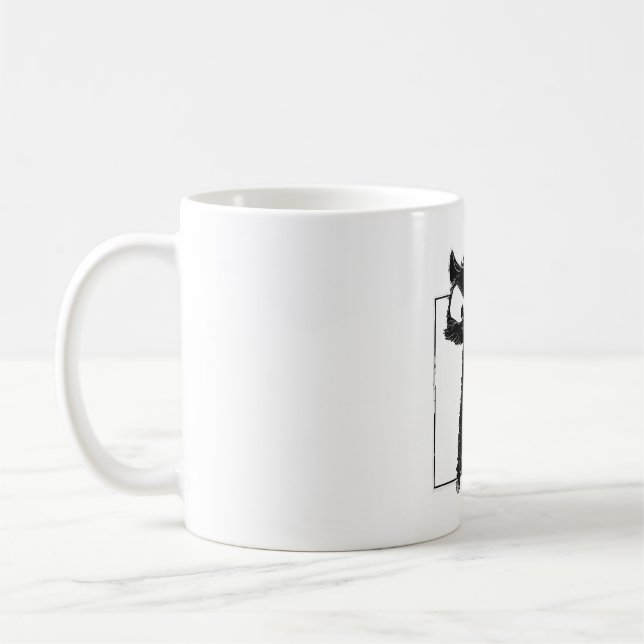 Black Cat Baseball Horror Halloween Coffee Mug (Left)