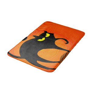 Black Cat Bath Mat