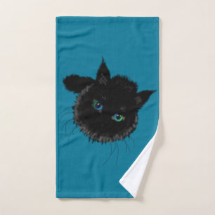 Black Cat Bath Towel Set - Choose Colours