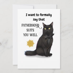Black Cat Beautiful Best Dad Ever Fathers Day Card