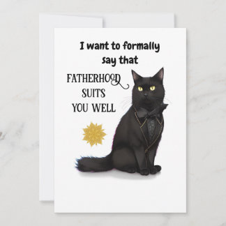Black Cat Beautiful Best Dad Ever Fathers Day Card