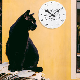 Black Cat Best Friend Quote Wall Clock