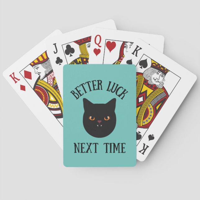 Black Cat Better Luck Next Time Playing Cards (Back)