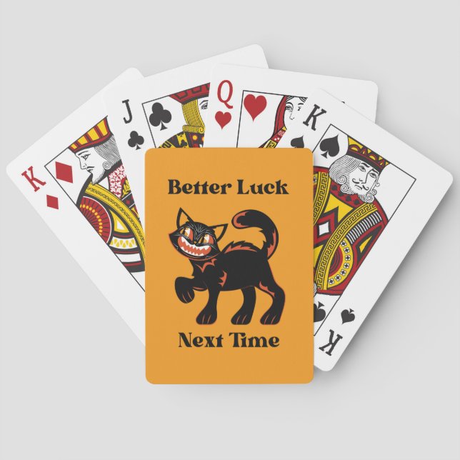 Black Cat Better Luck Next Time Playing Cards (Back)