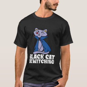 Black Cat Bewitching Halloween Design T Shirt