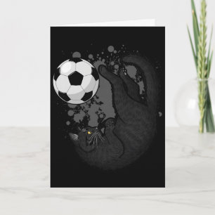 Black Cat Bicycle Kick - Soccer Fans Women Men Kid Card
