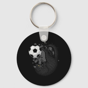 Black Cat Bicycle Kick - Soccer Fans Women Men Kid Key Ring