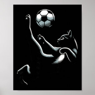 Black Cat Bicycle Kick - Soccer Fans Women Men Kid Poster