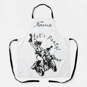 Black Cat Biker Babe Thunder_Cove Apron