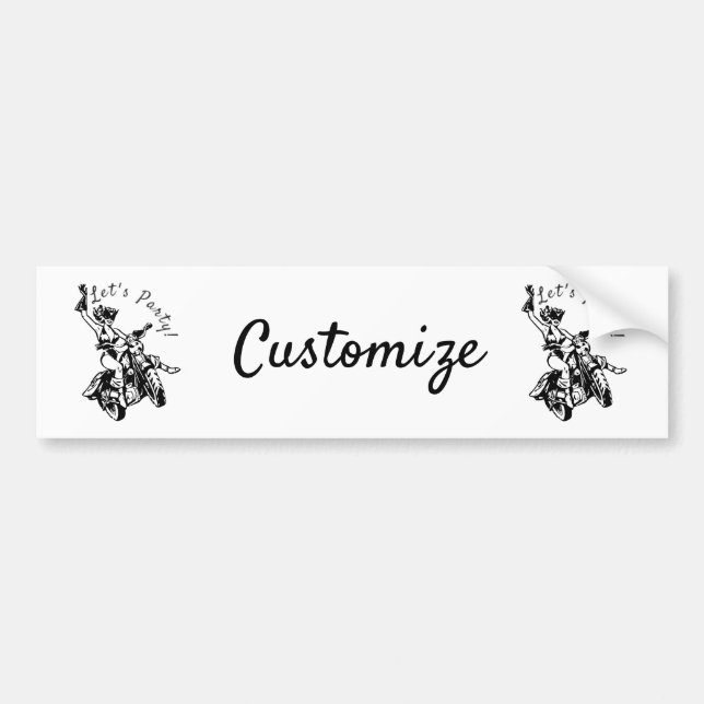 Black Cat Biker Babe Thunder_Cove  Bumper Sticker (Front)