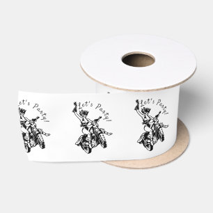 Black Cat Biker Babe Thunder_Cove Satin Ribbon