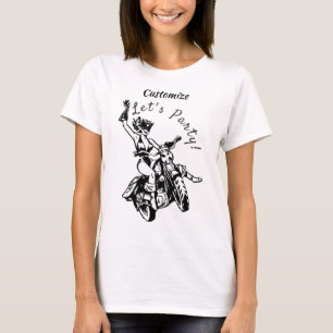 Black Cat Biker Babe Thunder_Cove T-Shirt