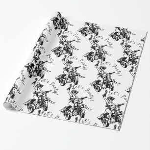 Black Cat Biker Babe Thunder_Cove Wrapping Paper