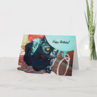 Black Cat Birthday Card