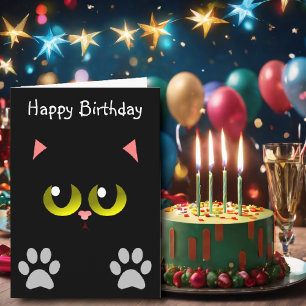 Black Cat Birthday Card