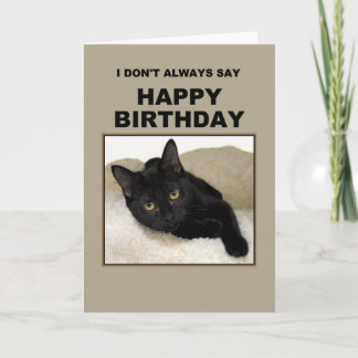 Black Cat Birthday Humour Card