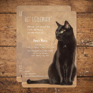 Black Cat Birthday Invitation