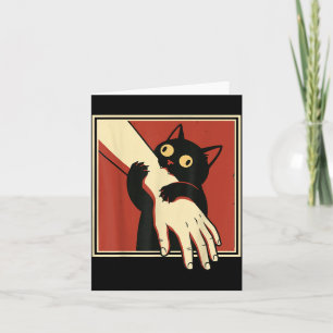 Black Cat Biting Arm Card