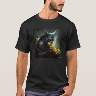 Black Cat Biting Corn On The Cob 1 T-Shirt