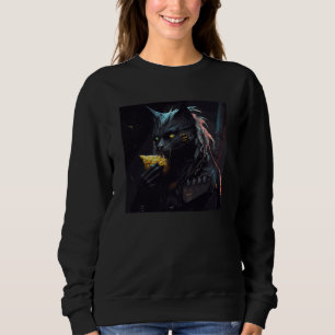 Black Cat Biting Corn On The Cob Sweatshirt