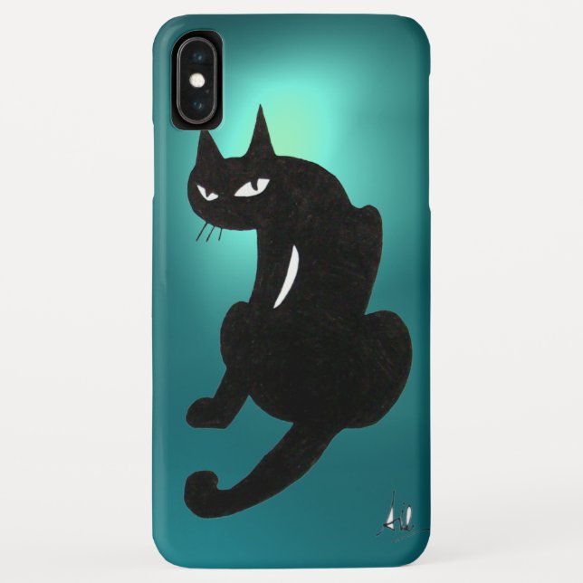 BLACK CAT blue Case-Mate iPhone Case (Back)