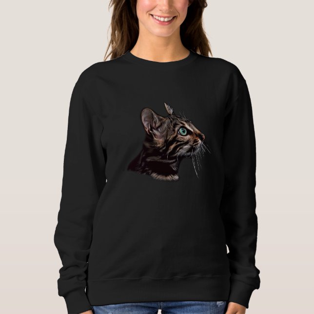 Black Cat Blue Eyes  Cats Sweatshirt (Front)