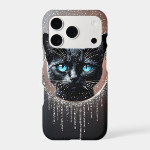 Black Cat Blue Eyes Gothic Drip Portrait