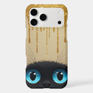 Black Cat Blue Eyes Mysterious Minimalist Portrait
