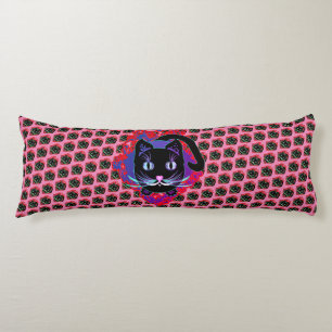 black cat body cushion