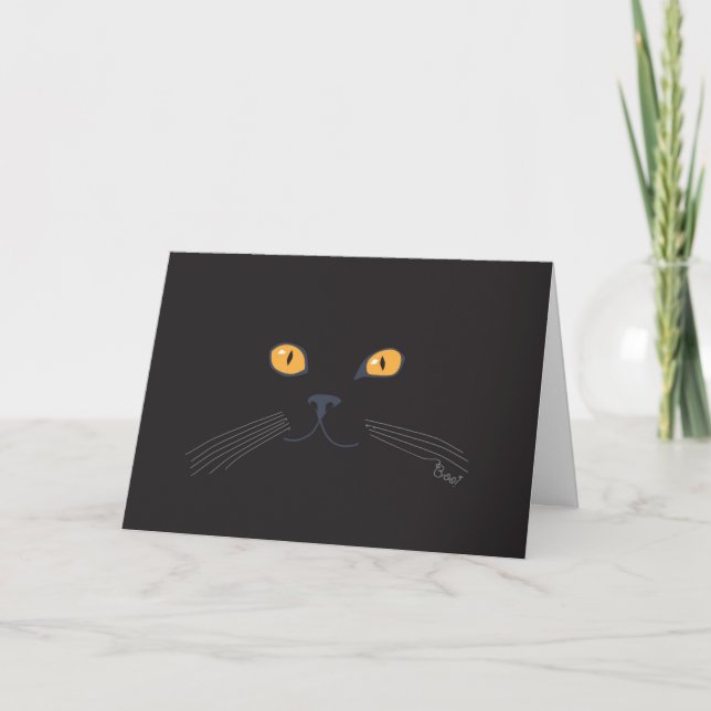 Black Cat Boo! Card (Front)
