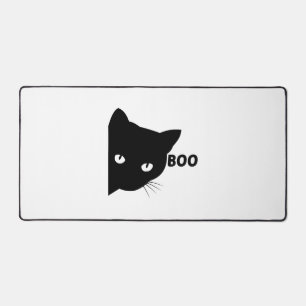 Black cat boo Halloween gift cats Desk Mat