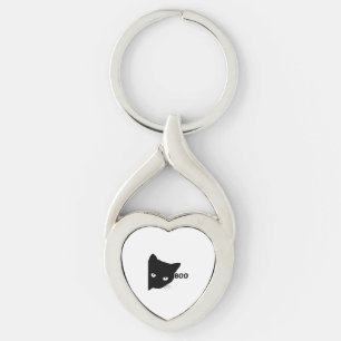 Black cat boo Halloween gift cats Key Ring