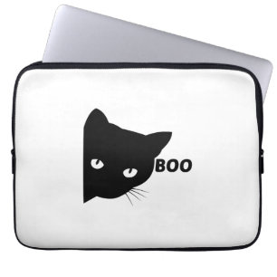 Black cat boo Halloween gift cats Laptop Sleeve