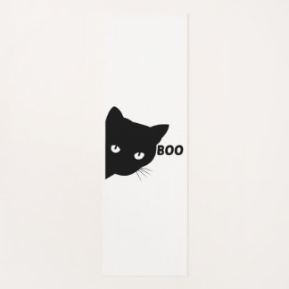 Black cat boo Halloween gift cats Yoga Mat