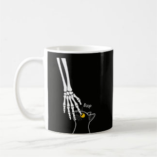 Black Cat Boop – Skeleton Hand Gothic Art Coffee Mug
