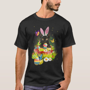 Black Cat Bunny Ears Easter Day, Easter Colourful T-Shirt