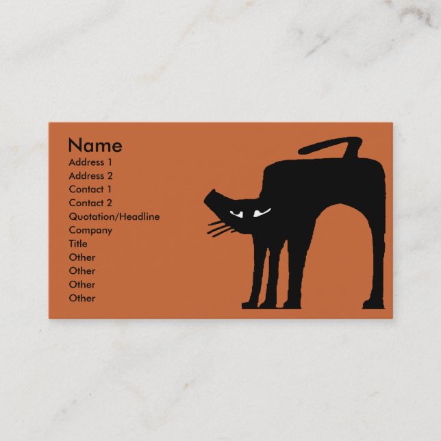 Black Cat Business Card (Front)