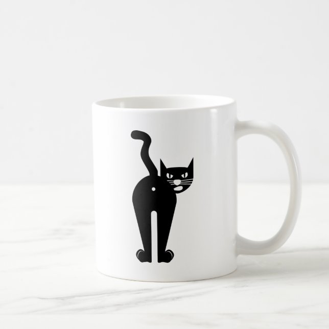 Black Cat butt hole Coffee Mug (Right)