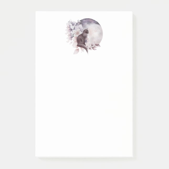 Black Cat by a Magical Full Moon Post-it Notes (Front)