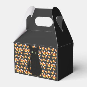 Black cat, Candy corn pattern, Halloween fun   Favour Box