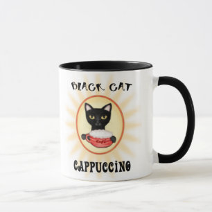 Black Cat Cappuccino Coffee Cup